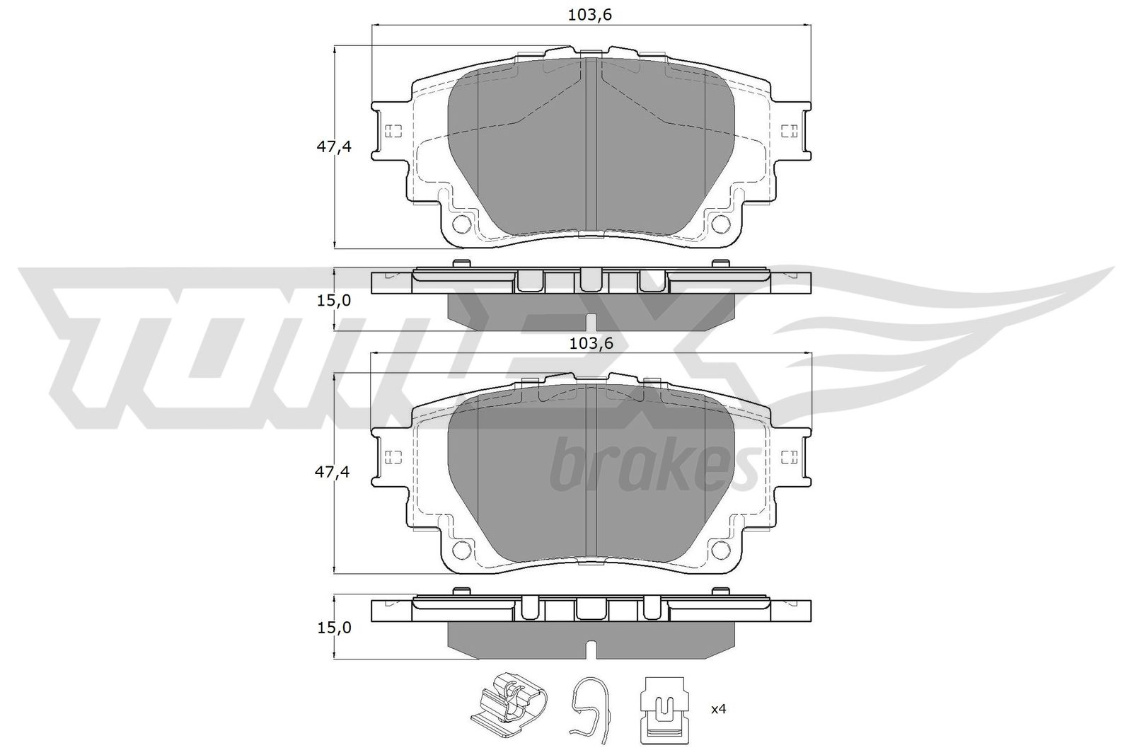 Sada brzdových platničiek kotúčovej brzdy TOMEX Brakes